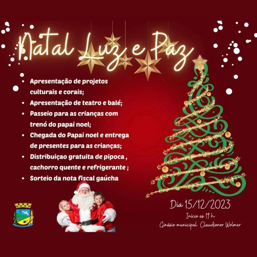 Programações especiais nas escolas de Santo Antônio do Planalto, com Natal Luz e Paz e entrega de presentes no dia 15