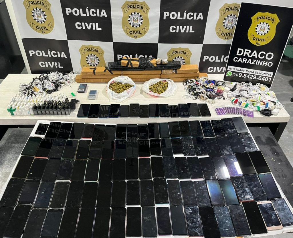 Polícia Civil apreende grande quantidade de drogas e celulares em Carazinho
