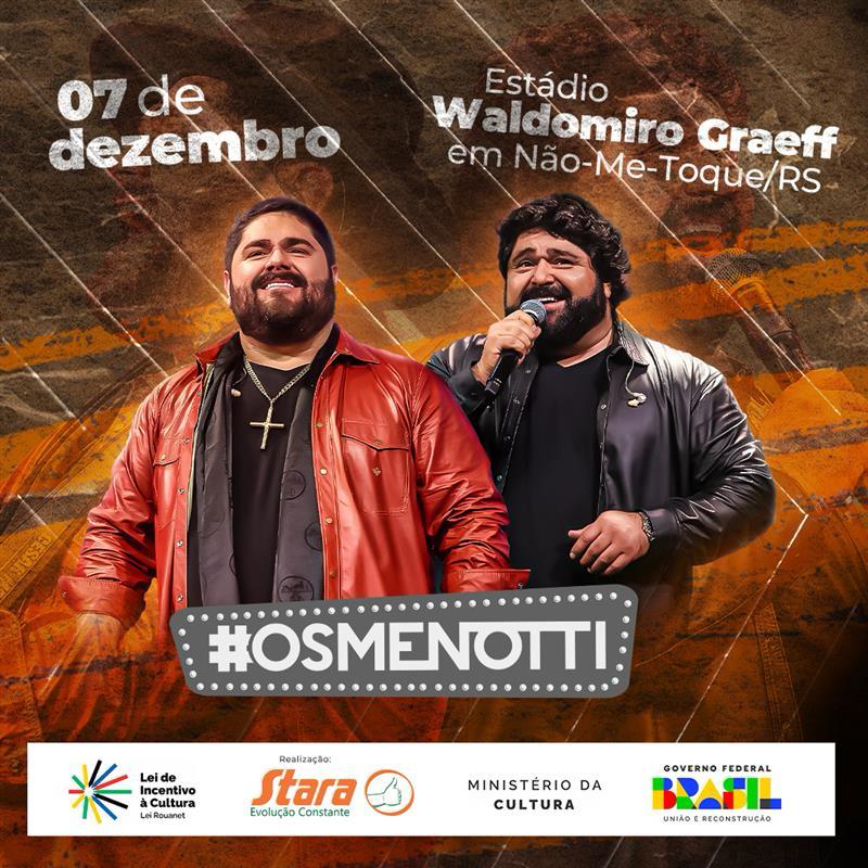 Stara promoverá show com a dupla César Menotti e Fabiano no dia 07 de dezembro