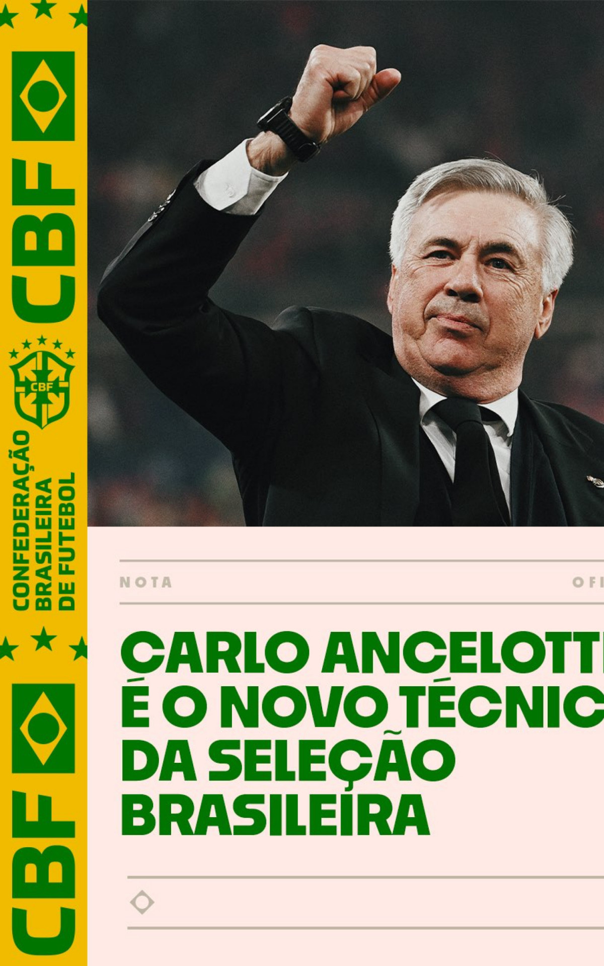 Carlo Ancelotti é o novo técnico da seleção brasileira