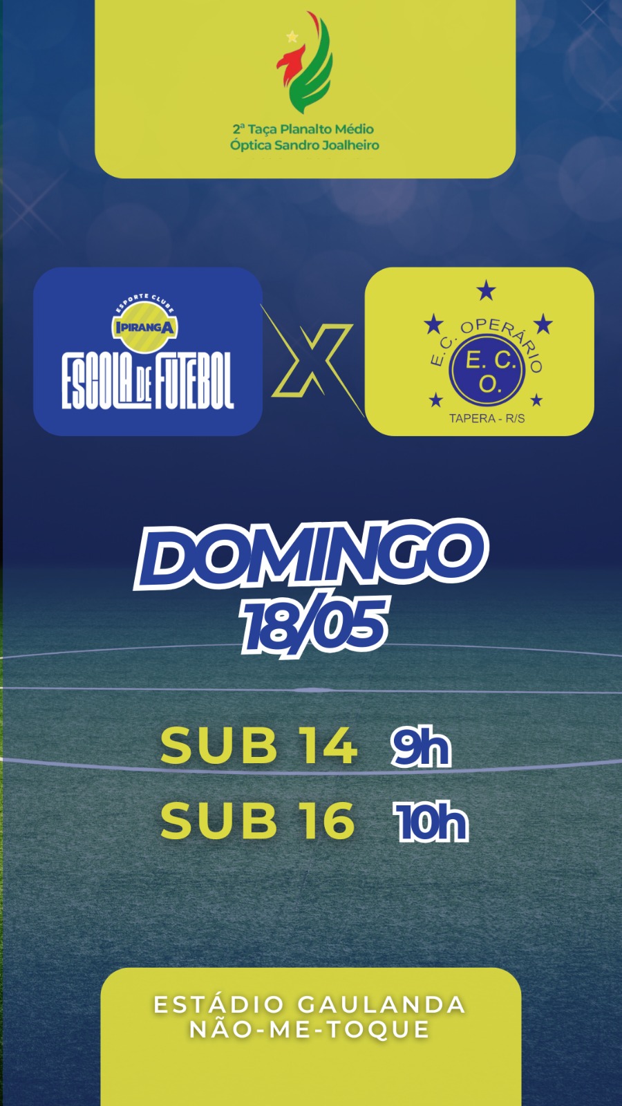 Escola de Futebol do Ipiranga enfrenta E.C. Operário neste domingo