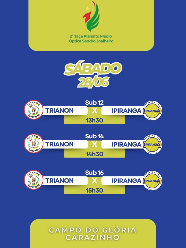 Ipiranga entra em campo pela 2ª Taça Planalto Médio com suas categorias de base