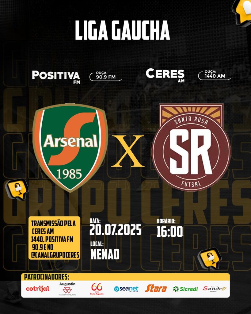 Arsenal recebe Santa Rosa no próximo domingo pela Liga Gaúcha na categoria sub-17