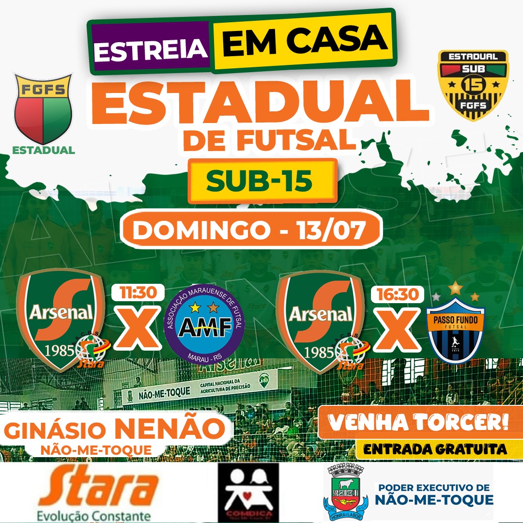 Arsenal tem jogos pelo estadual da Federação e Liga Gaúcha no final de semana