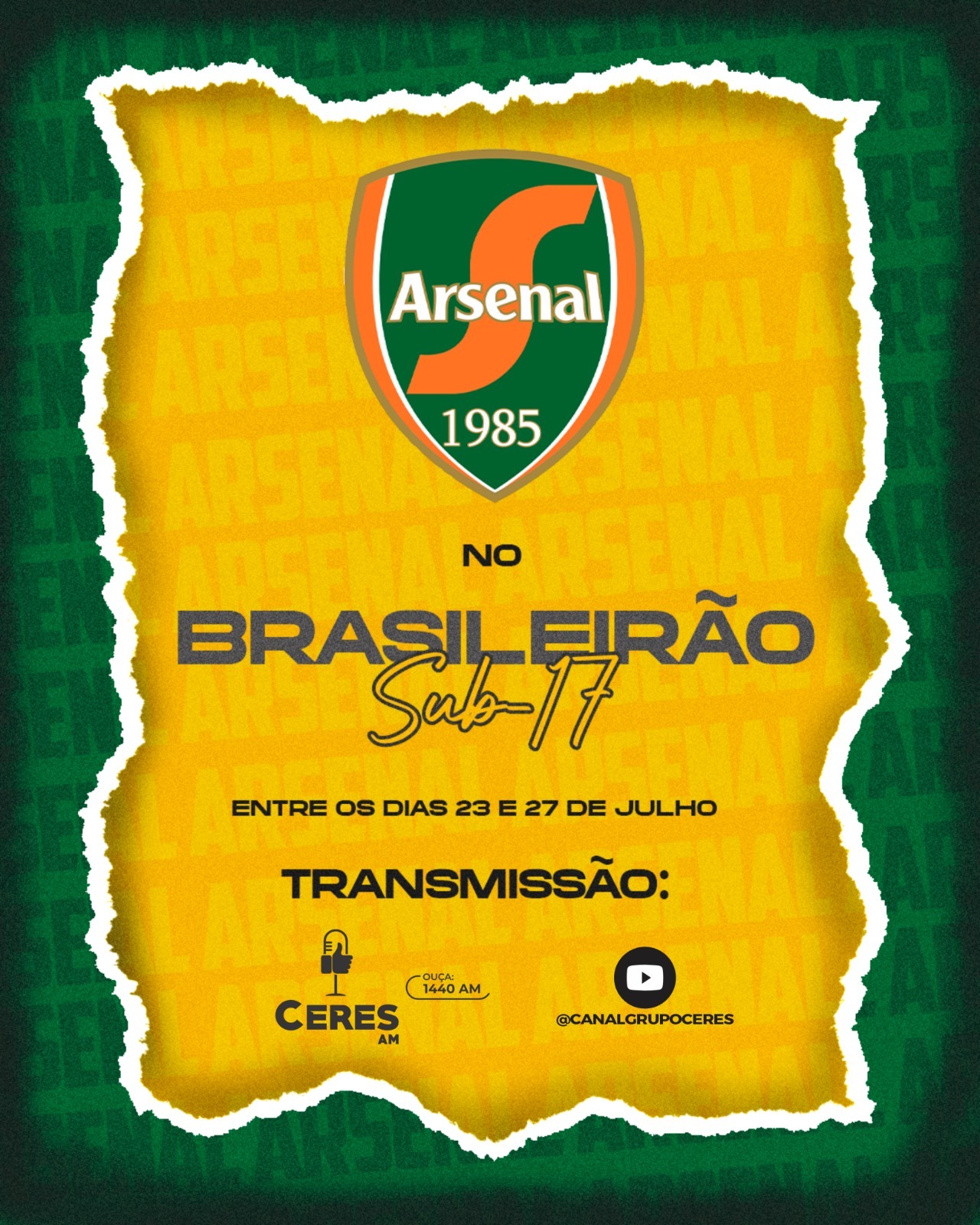 Arsenal vence a primeira partida no Brasileirão Sub-17