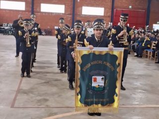 Banda Marcial Municipal de Lagoa dos Três Cantos Faz Sua Primeira Apresentação em Encontro Regional de Bandas Marciais