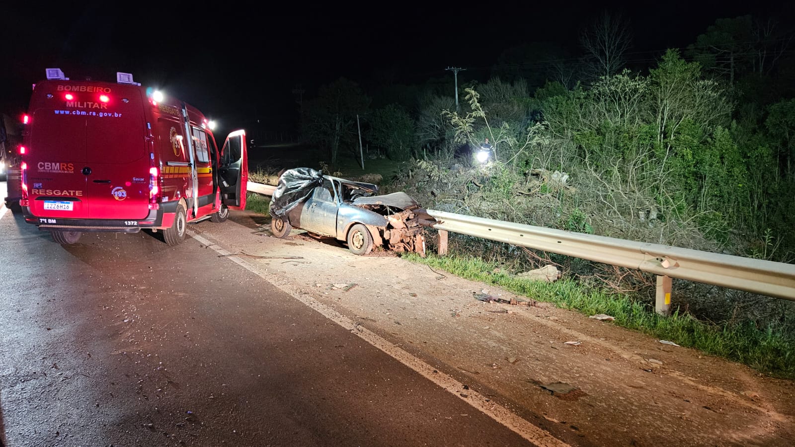 Condutor morre em colisão na BR-386 sobre a ponte do Espraiado, em Soledade