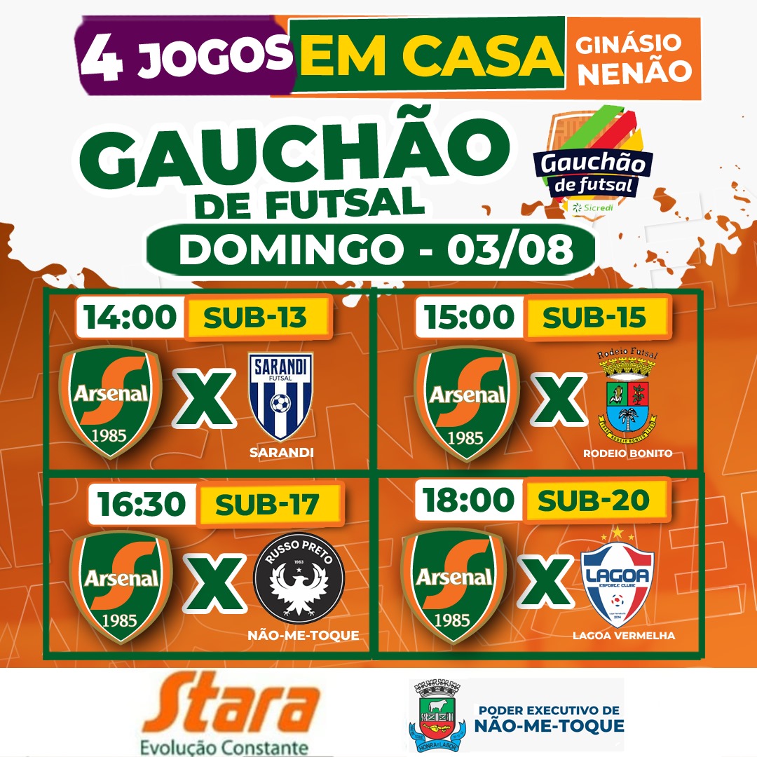 Arsenal tem agenda cheia na semana com jogos em várias categorias