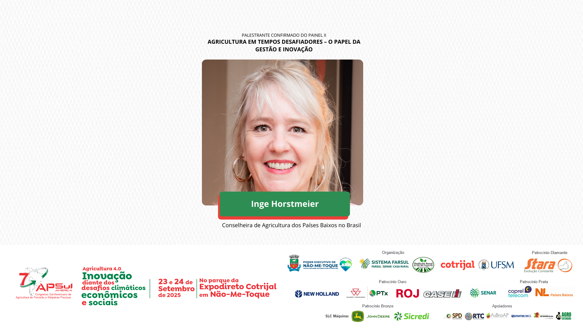 Inge Horstmeier no APSUL América 2025: A visão internacional sobre agricultura e inovação!