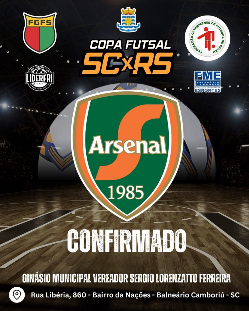 Arsenal disputará a Copa Futsal RS x SC nas categorias Sub-15 e Sub-17