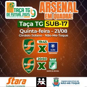 Arsenal tem bons resultados na Taça TG e no Regional LDR