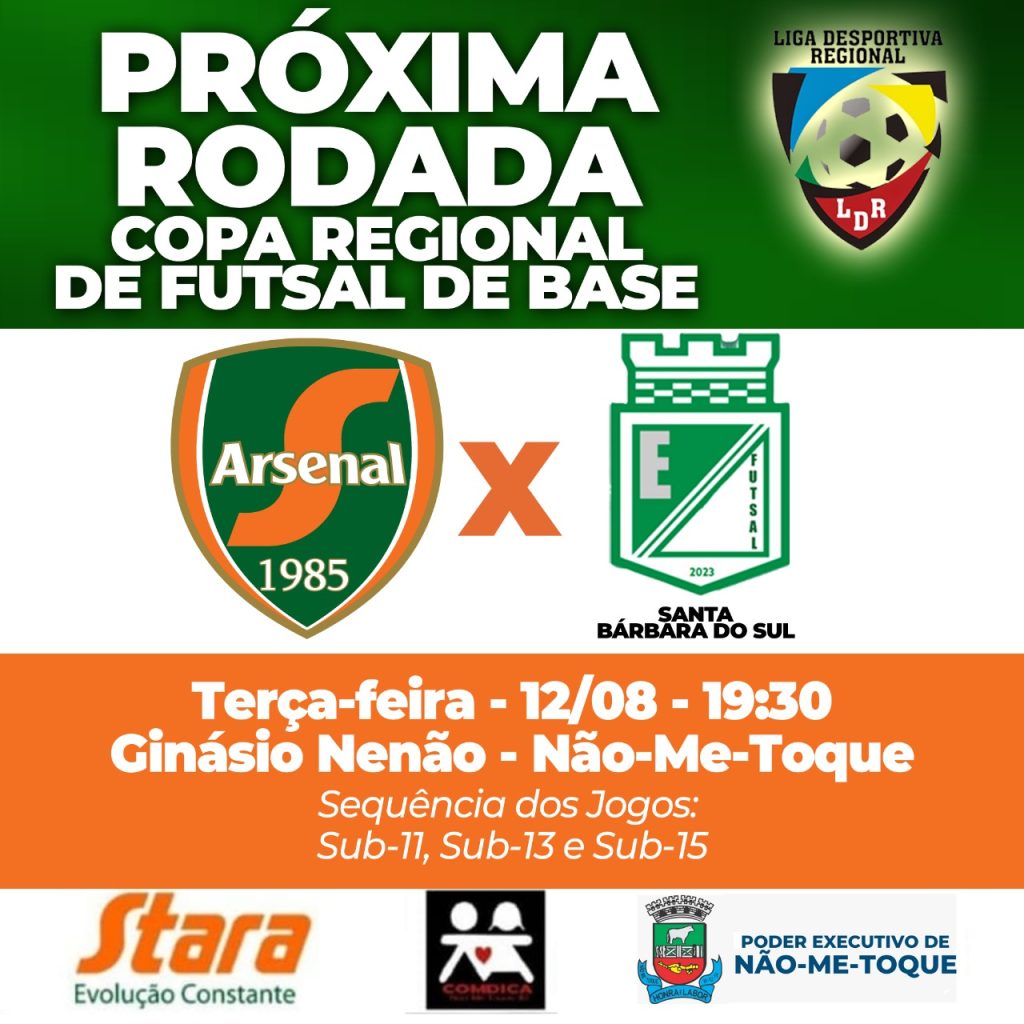 Arsenal tem rodada dupla nesta terça-feira em Não-Me-Toque