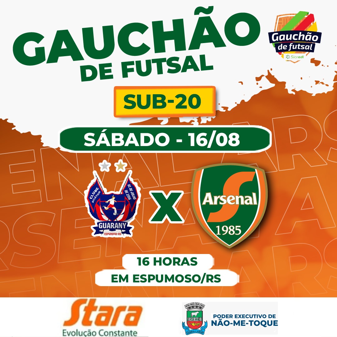 Arsenal terá três jogos pelo Gauchão de Futsal no fim de semana