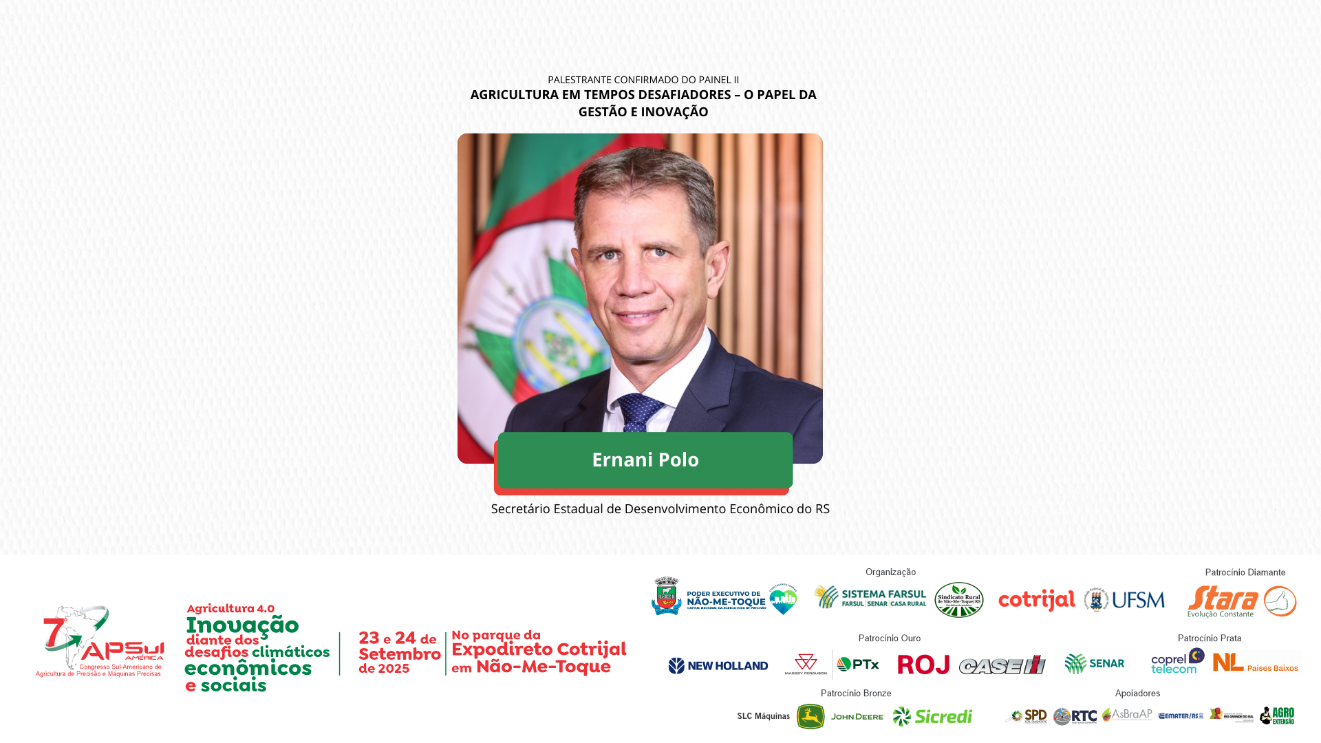 Ernani Polo no APSUL América 2025: Liderança e Inovação para Superar os Desafios do Agronegócio