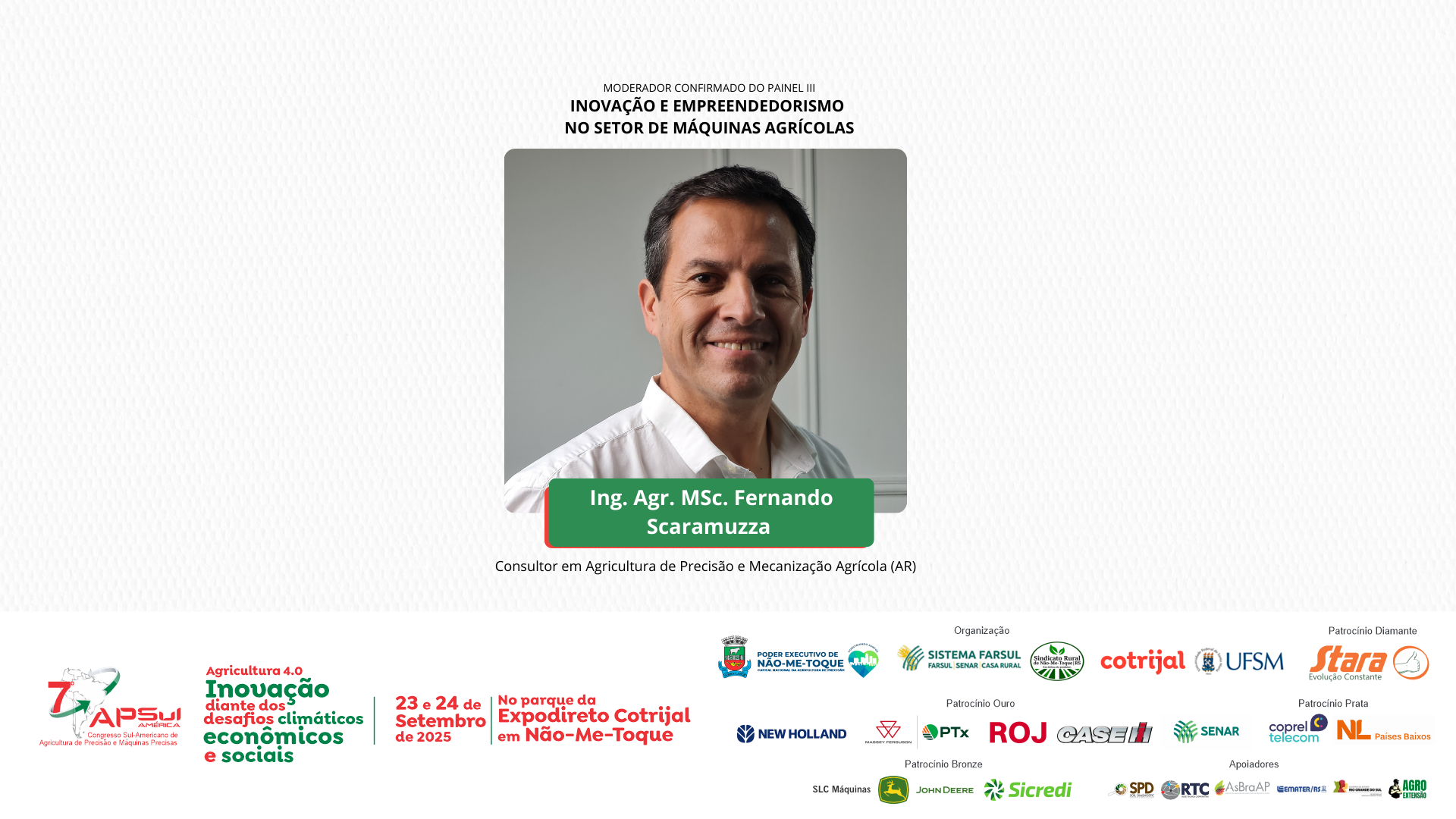 Fernando Scaramuzza confirmado como moderador do Painel III do APSUL América 2025