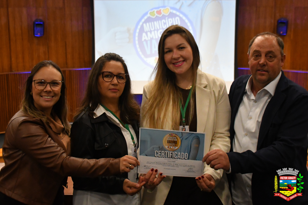 Victor Graeff conquista Selo de Ouro do Programa Município Amigo da Vacina pelo 2º ano Consecutivo