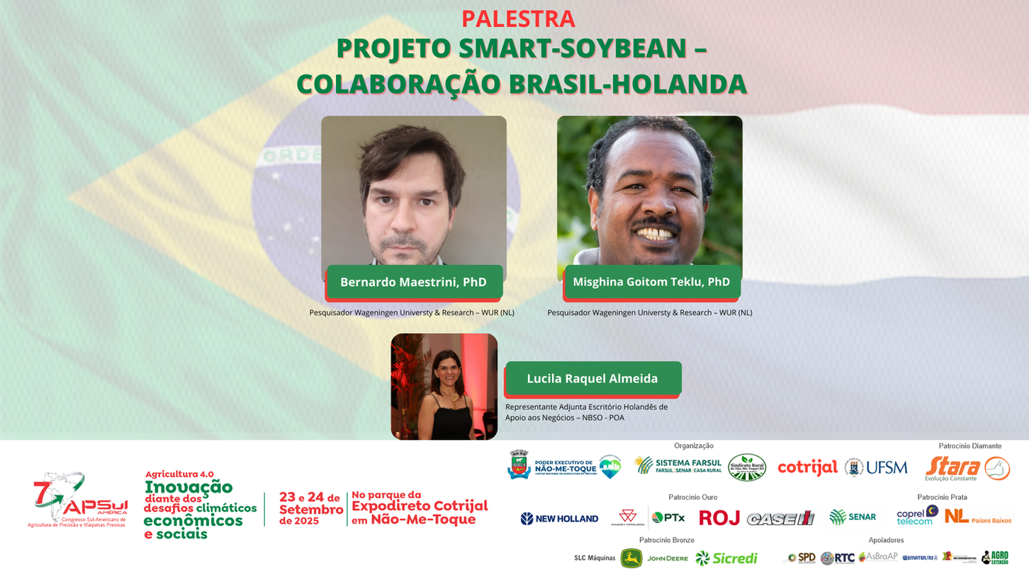 Palestra Confirmada no APSUL América 2025: Projeto Smart-Soybean – Colaboração Brasil-Holanda