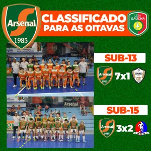 Arsenal garante classificação para as oitavas da Liga Gaúcha nas categorias de base