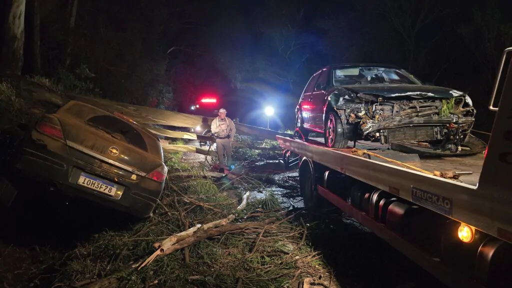 Colisão com árvore caída deixa dois feridos na ERS-324 entre Bela Vista e Pontão