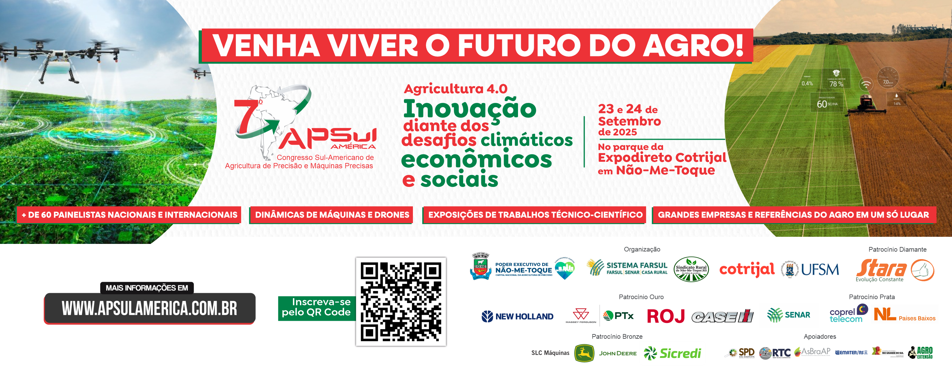 Agricultura 4.0 será destaque no VII APSUL América em setembro de 2025