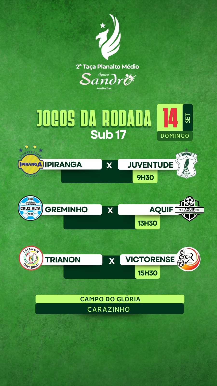 Escolinha Ipiranga entra em campo pela 2ª Taça Planalto Médio