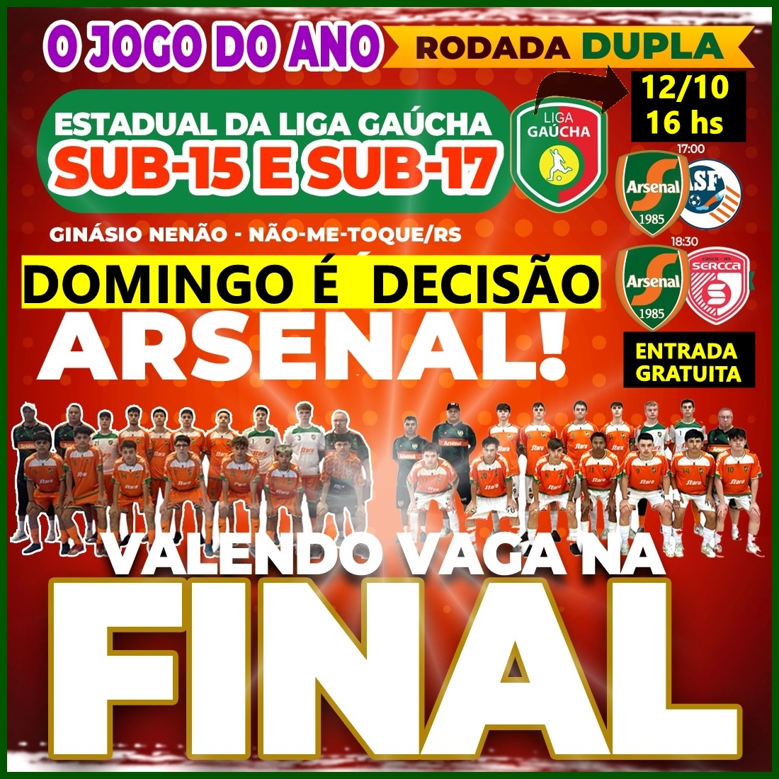 Arsenal decide vaga na final neste domingo