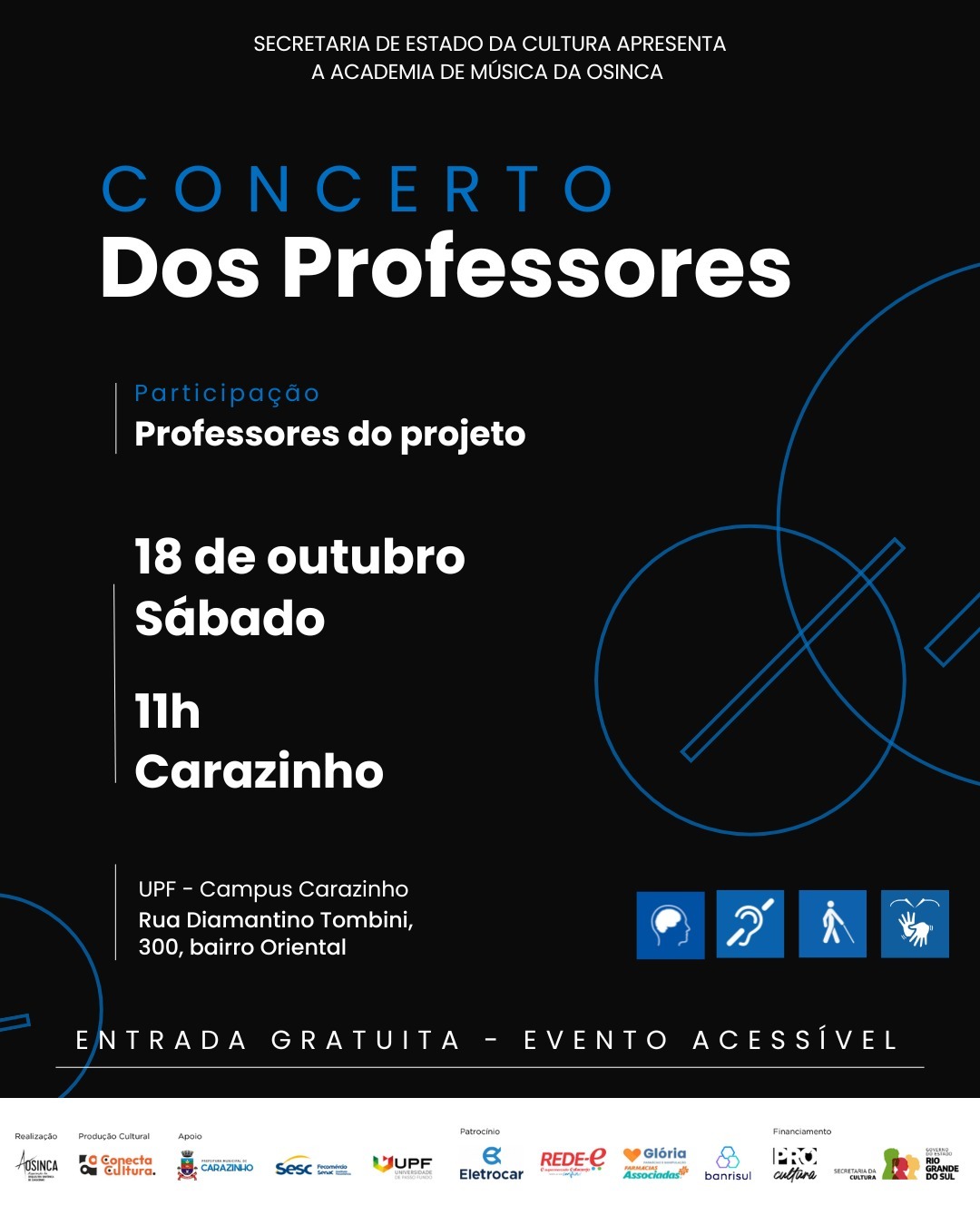 Carazinho: Osinca promove no próximo sábado concerto dos professores no Campus da UPF