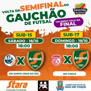 Arsenal disputa vaga na final do Gauchão de Futsal
