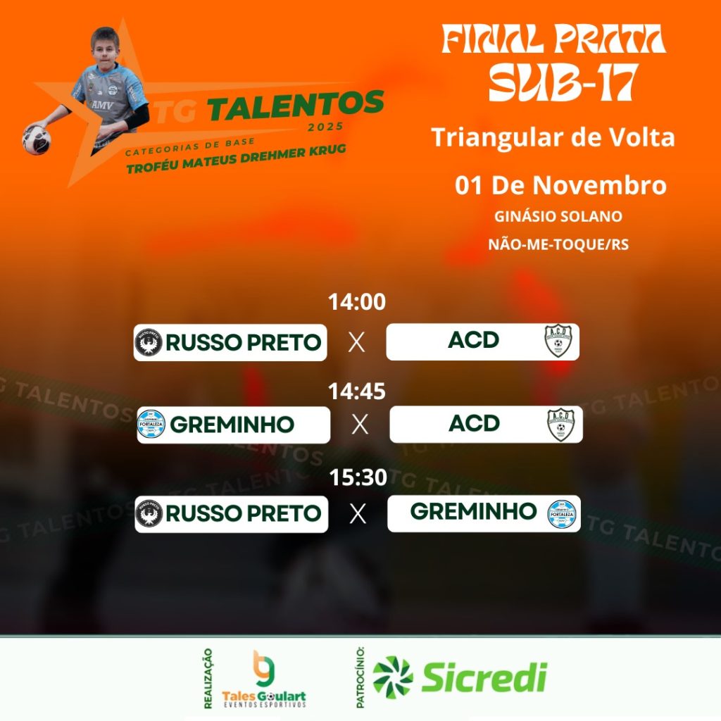 Russo Preto disputa o triangular final da Série Prata da Taça TG Talentos neste sábado em Não-Me-Toque