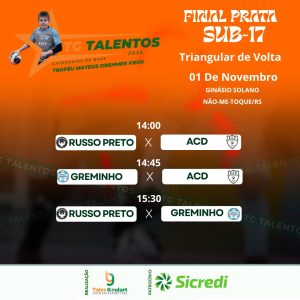 Russo Preto disputa o triangular final da Série Prata da Taça TG Talentos neste sábado em Não-Me-Toque