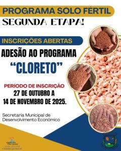 Segunda Etapa do Programa Solo Fértil – Adesão ao Programa Cloreto de Potássio