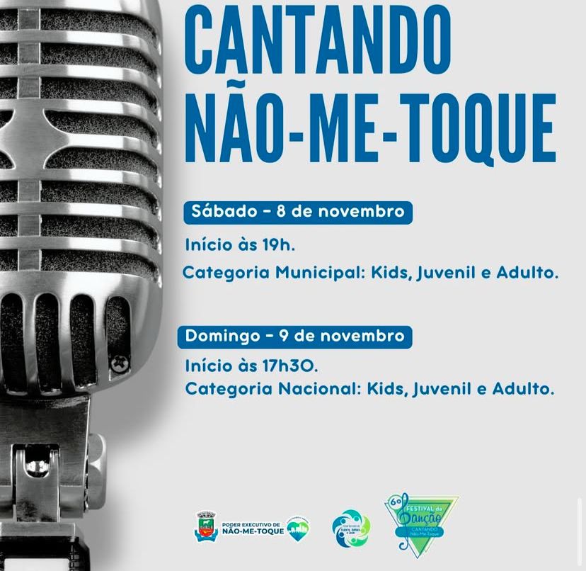 Festival da Canção Cantando Não-Me-Toque inicia neste sábado