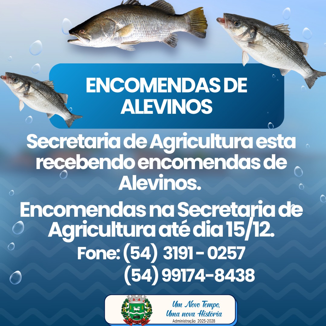 Agricultores de Colorado podem reservar alevinos até o dia 15 de dezembro