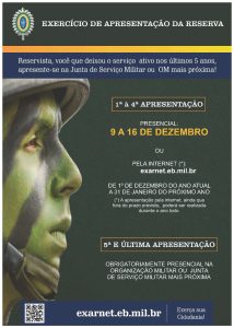 Exército convoca reservistas para Exercício de Apresentação da Reserva