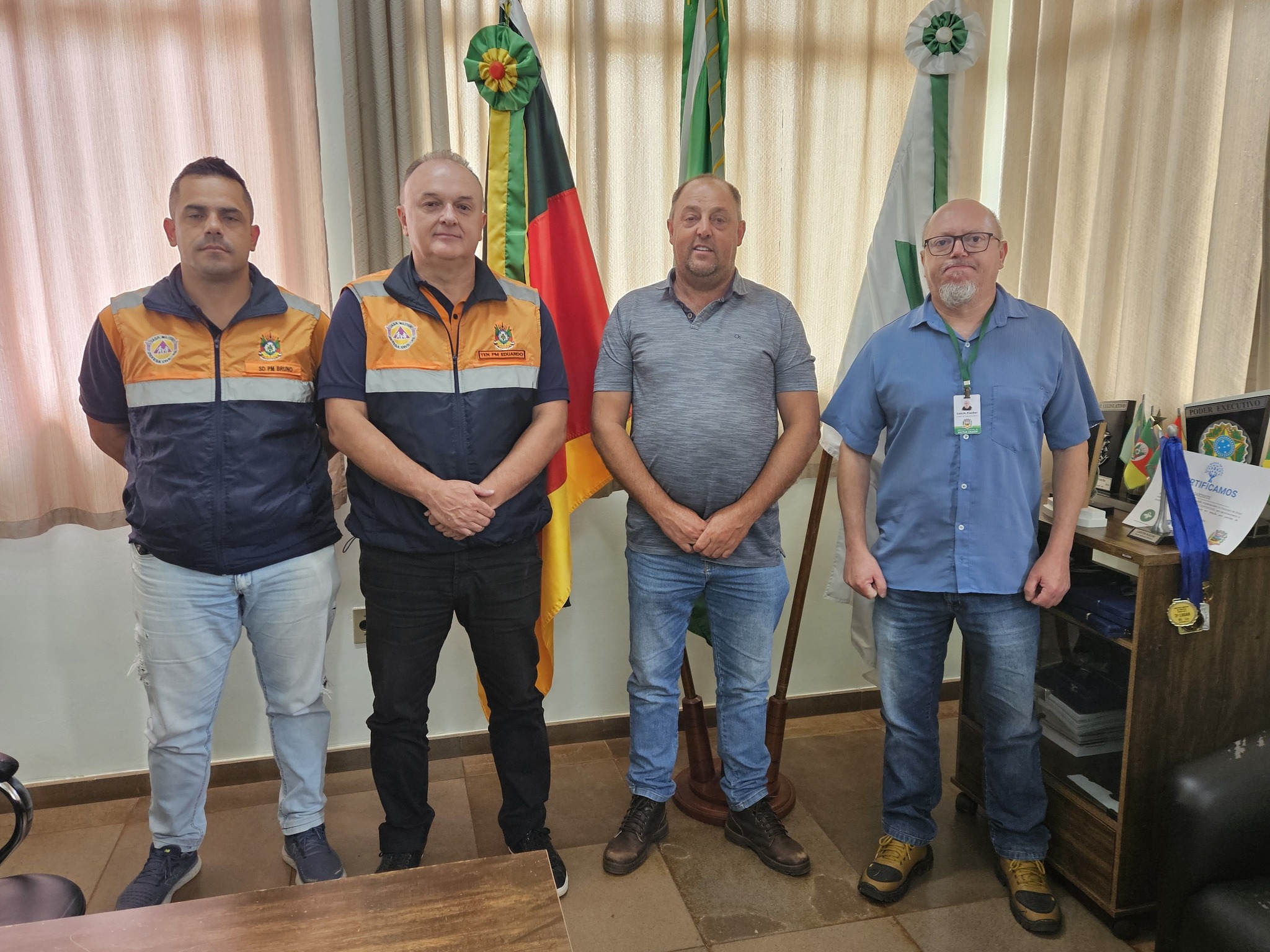 Defesa Civil Regional de Passo Fundo apresenta novo comando em visita a Victor Graeff