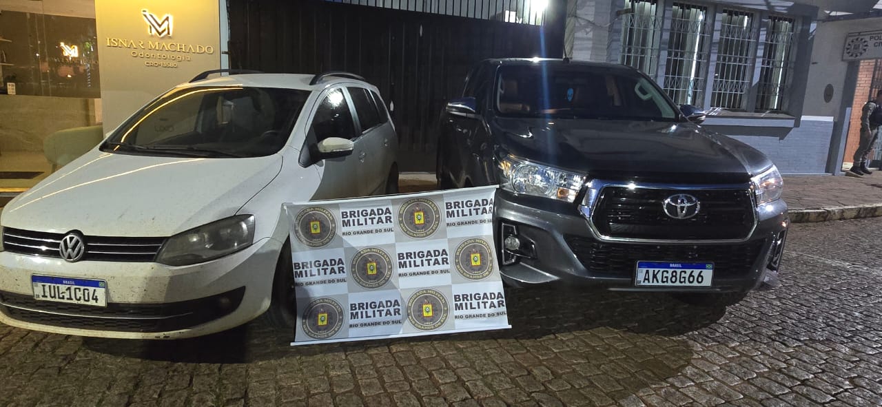 Brigada Militar recupera caminhonete e prende grupo envolvido em furtos de caminhonetes na região