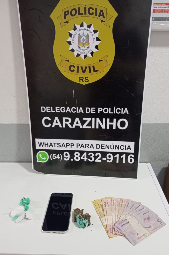 Polícia civil prende homem em flagrante por tráfico de drogas em Carazinho