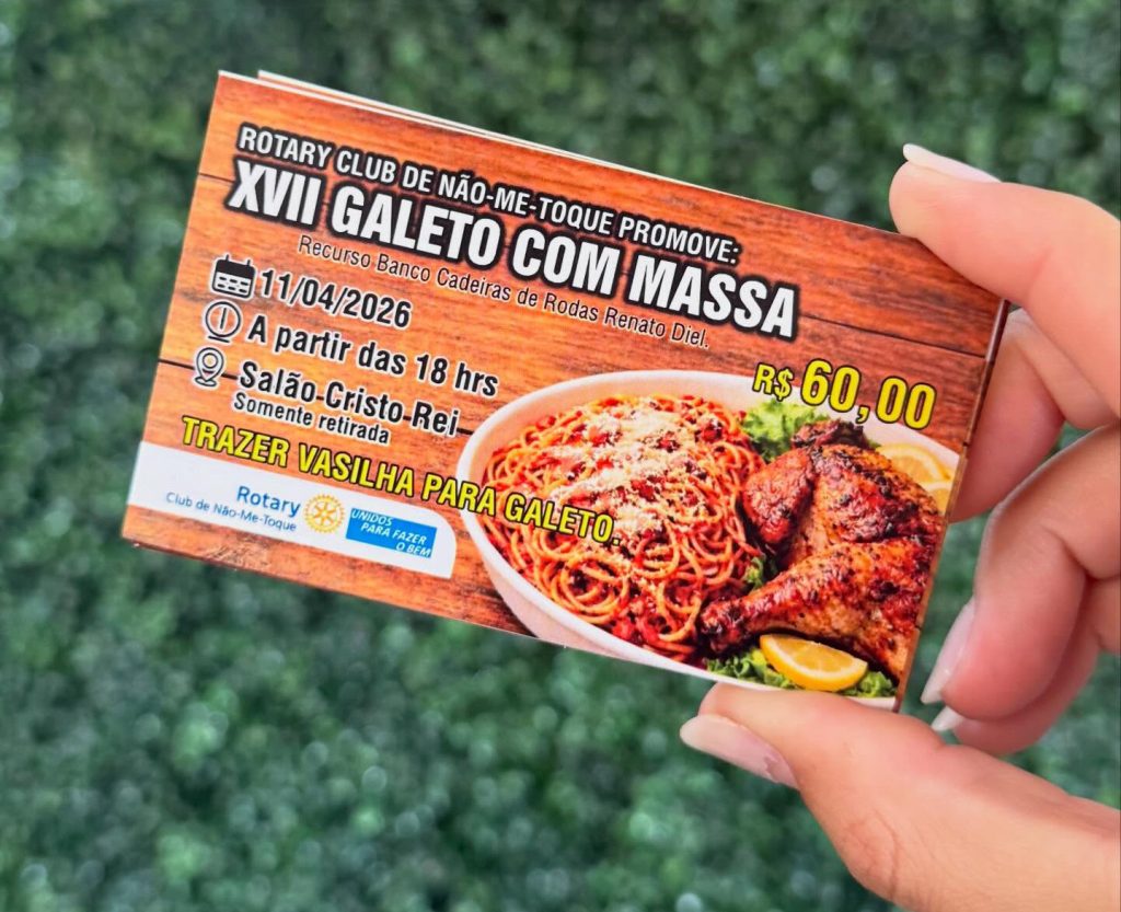 Rotary de Não-Me-Toque realiza tradicional  Galeto com Massa neste sábado (11)