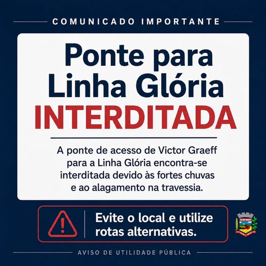 Ponte de acesso de Victor Graeff para Linha Glória encontra-se interditada