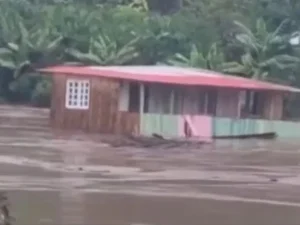 Casa é arrastada por correnteza no Rio das Antas, em Bento Gonçalves