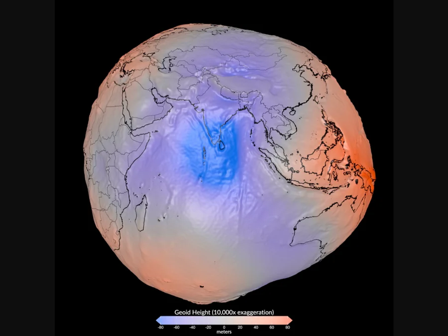 Nasa divulga imagem do campo gravitacional da Terra baseada em 1 bilhão de observações de satélites