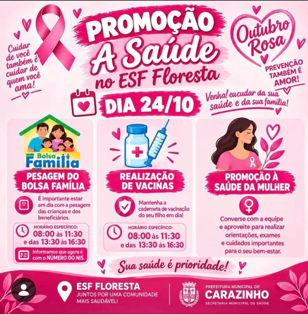 ESF Floresta promove ação de saúde neste sábado em Carazinho