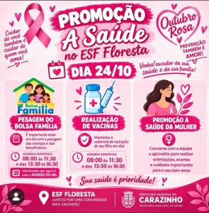 ESF Floresta promove ação de saúde neste sábado em Carazinho