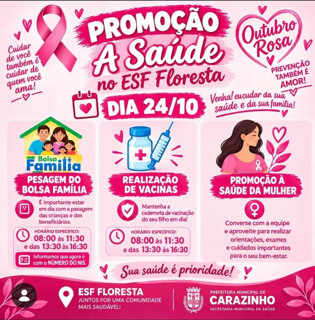 ESF Floresta promove ação de saúde neste sábado em Carazinho